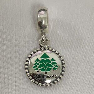 Pandora Minnesota Dangle Retired And Rare Charm, S925 Silver Jewelry